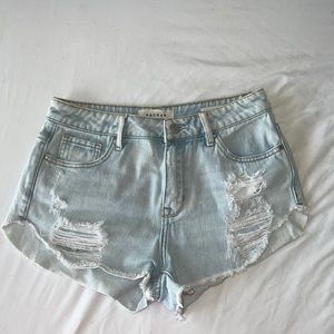 PacSun High Rise Festival Short Light Wash